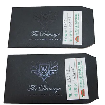 Custom High Quality Silver Stamping Envelope with Logo Printing Black Paper Business Envelope