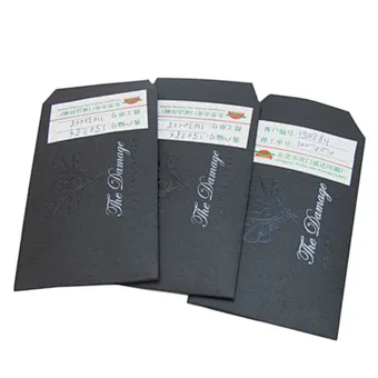 Custom High Quality Silver Stamping Envelope with Logo Printing Black Paper Business Envelope